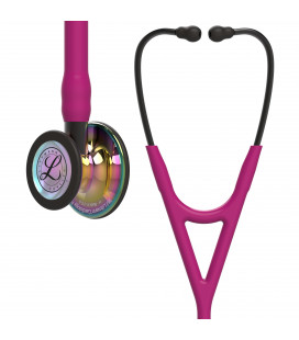 Littmann Cardiology IV Stethoscope  High Polish Rainbow-Finish Chestpiece, Raspberry Tube, Smoke Stem and Smoke Headset, 27 inch, 6241